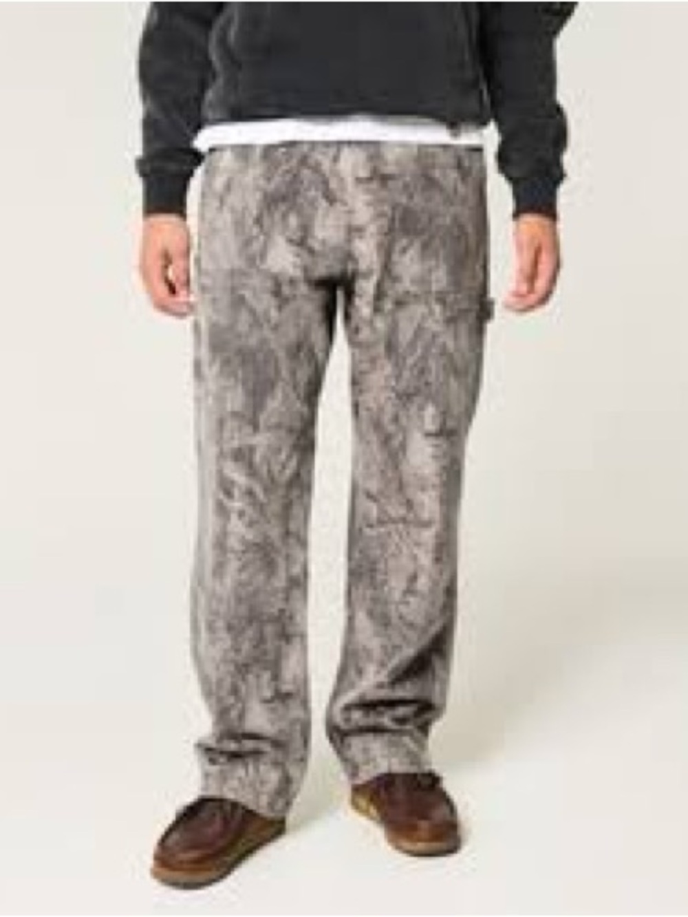 Hollister Gray Marble Print Baggy Carpenter Cargo Pants Sz 30